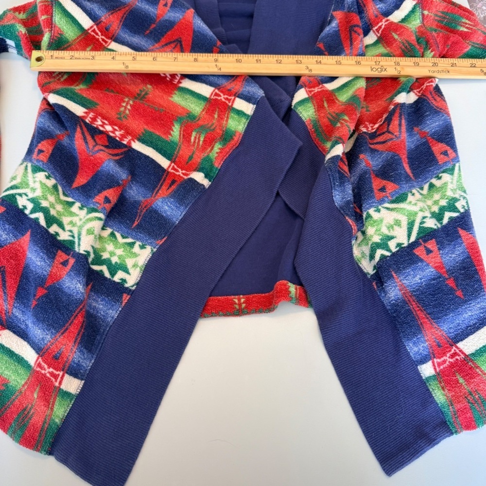 POLO Ralph Lauren Navajo Southwestern Towel-Cloth Open Cardigan Sz L - Picture 9 of 10